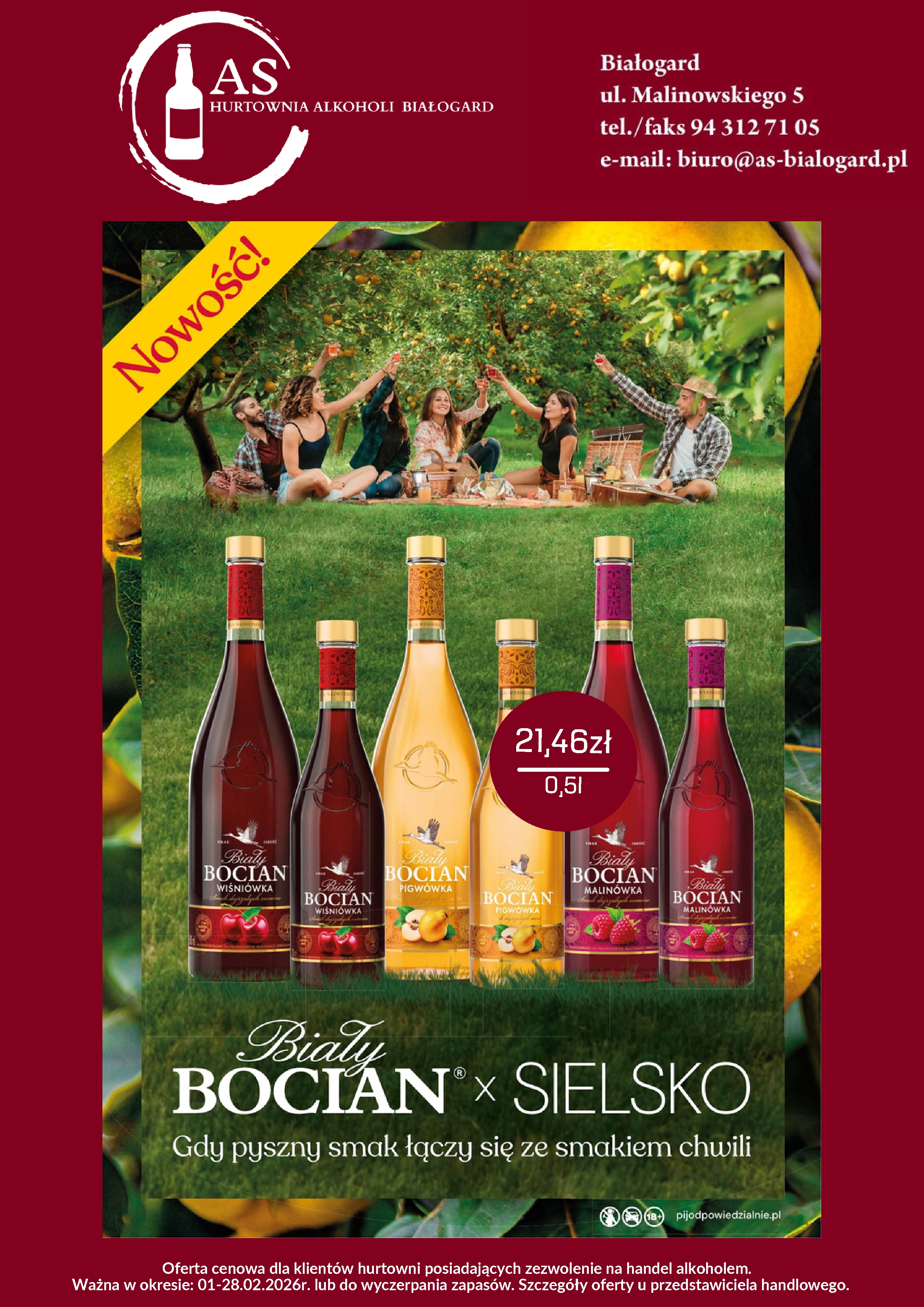 Gazetka Promocyjna AS-Białogard Luty 2026 - aktualne ceny alkoholi, promocje na piwo, wódkę i wino