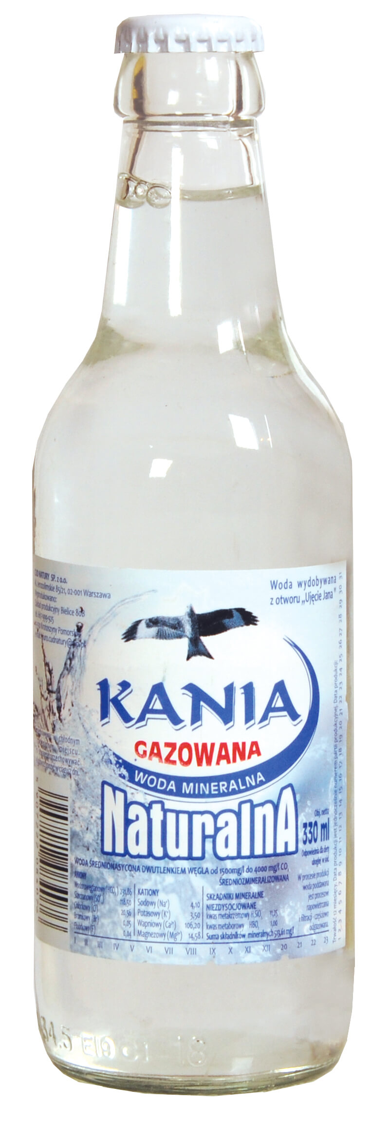Kania Naturalna woda mineralna gazowana 0.33L
